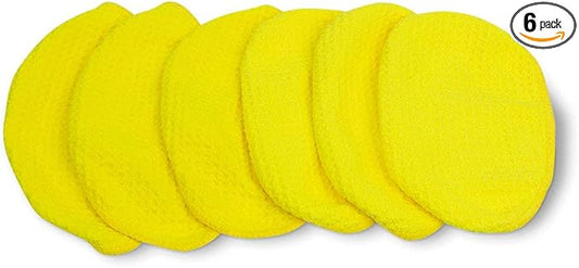 Invisible Glass 95182 Wet-Dry Pro Mini Replacement Quick Change Waffle Weave Microfiber Bonnets for Glass Cleaning, Mini, Pack of 6, Yellow
