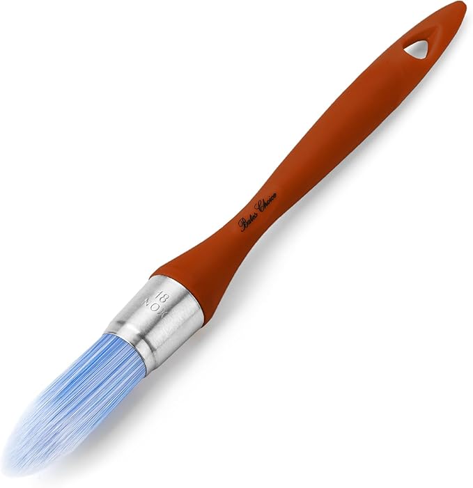 Bates- Trim Paint Brush, 0.75 Inch, Ergonomic Non-Slip Handle, Synthetic Bristles, Trim Brushes for Painting, Rust Color