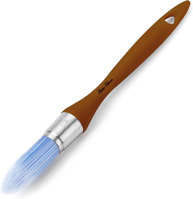 Bates- Trim Paint Brush, 0.75 Inch, Ergonomic Non-Slip Handle, Synthetic Bristles, Trim Brushes for Painting, Clay Color