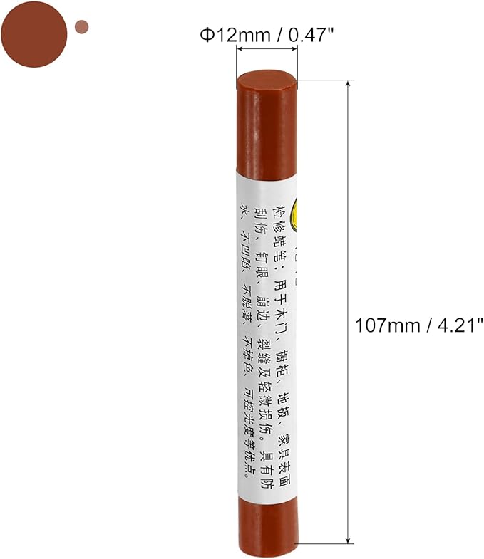 uxcell Furniture Repair Crayons, 3Pcs - Wood Wax Filler Stick, Furniture Markers Touch Up - for Scratches Holes Tables Desks Wooden Floors Cover Ups, Light Brown Wood