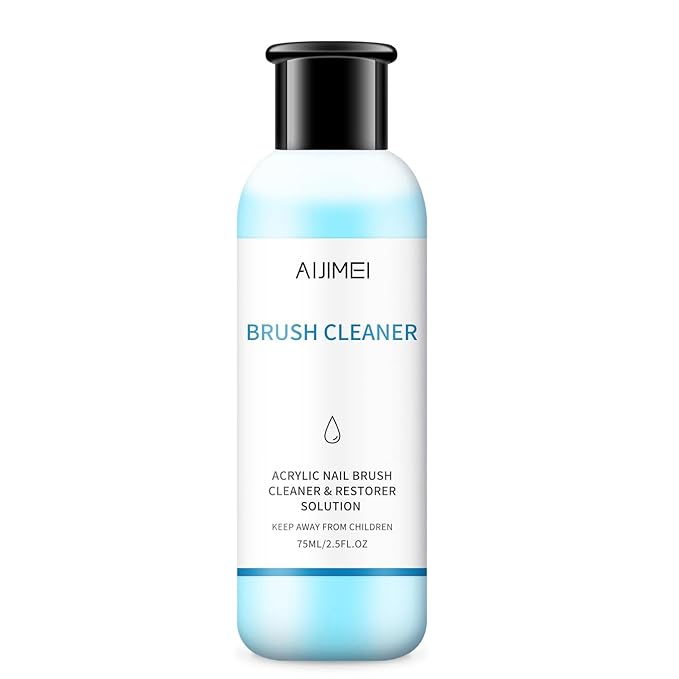 AIJIMEI Acrylic Nail Brush Cleaner 2.5FL.OZ 75ML Acrylic Brush Cleaner Liquid Acrylic Nail Brushes Nail Art Tools for Salon Home Use Acrylic Paint Brush Cleaner-75ml