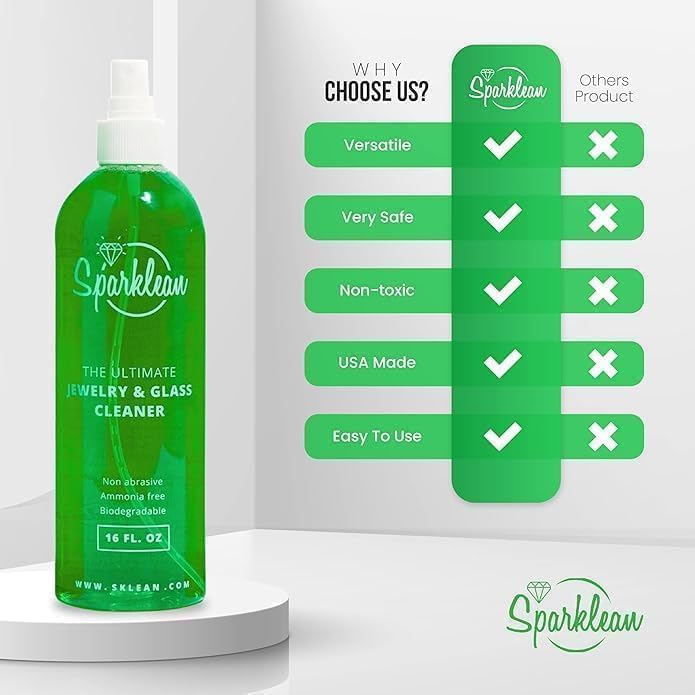 Jewelry Cleaner Solution | Premium Jewelry Cleaner for All Jewelry | Spray Natural Free of Toxins and Ammonia|Silver, Gold and Diamond Cleaner | & Anti Tarnish Spray for Jewelry