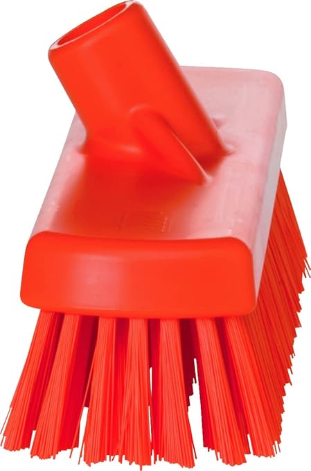 Vikan 70607 Brush,Wall/Floor Scrub,Stiff,12",PP/PBT,Orange
