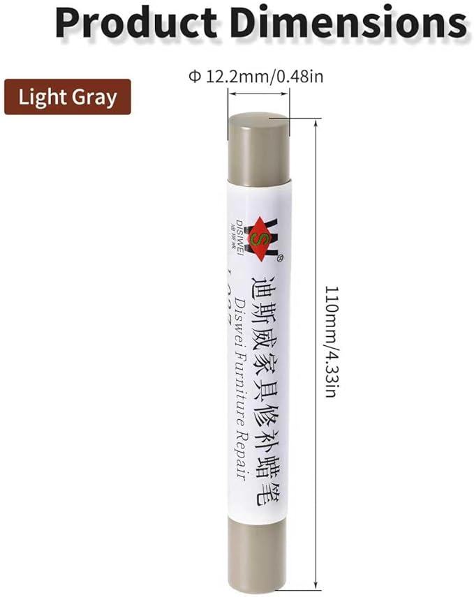 Wood Filler Sticks Light Gray Furniture Scratch Repair Crayons Wood Floor Repair Wax Filler Sticks Furniture Repair Wax Crayons for Wooden Furniture, Floors, Cabinets & Tables