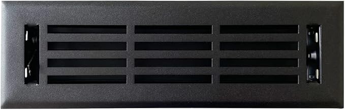 EMPIRE REGISTER CO Linear Design, Heavy Duty Floor Vent Covers, Metal Damper Attached. Vent Covers for Floor only (Floor, Textured Black, 2 x 10 inch (Pack of 4))