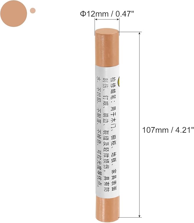 uxcell Furniture Repair Crayons, 3Pcs - Wood Wax Filler Stick, Furniture Markers Touch Up - for Scratches Holes Tables Desks Wooden Floors Cover Ups, Colored Oak