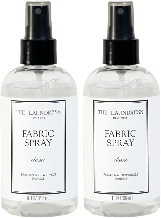 The Laundress Classic Fabri- Spray, Wrinkle Release Spray, Upholstery and Linen Spray, Fabric Refresher, Clean Laundry Scent, 8 Fl Oz, (Pack of 2)