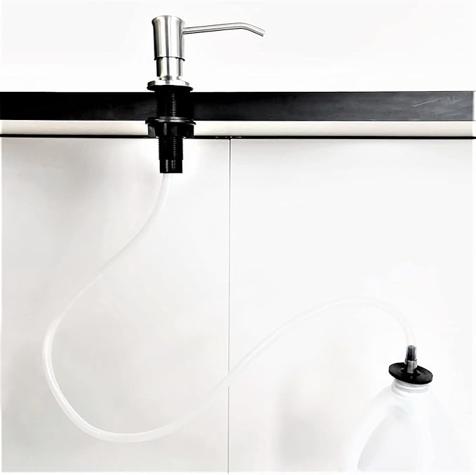 Soap Dispenser for Kitchen Sink with Bonus Tube Extension Kit (Brushed Nickel)