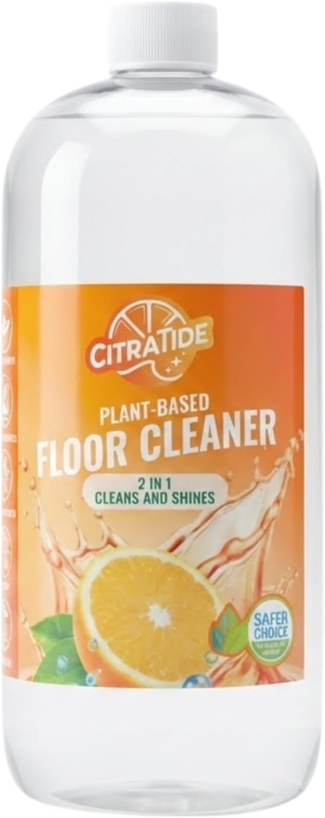 Hardwood Floor Cleaner and Polish Restorer – Heavy Duty Plant-Based Cleaning & Conditioning Citrus Formula for Tile, Wood, Laminate & Vinyl Floors – Non-Toxic, Streak-Free, Safe for Kids & Pets