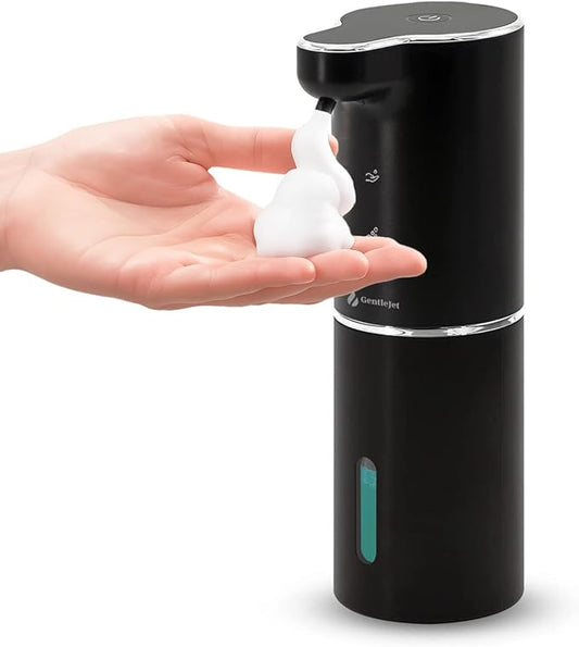 JetFoam Automatic Foam Soap Dispenser - Automatic Soap Dispenser Touchless Rechargeable Type C USB, Adjustable Foam Levels, 10 oz, Hands-Free for Bathroom, Kitchen, Countertop