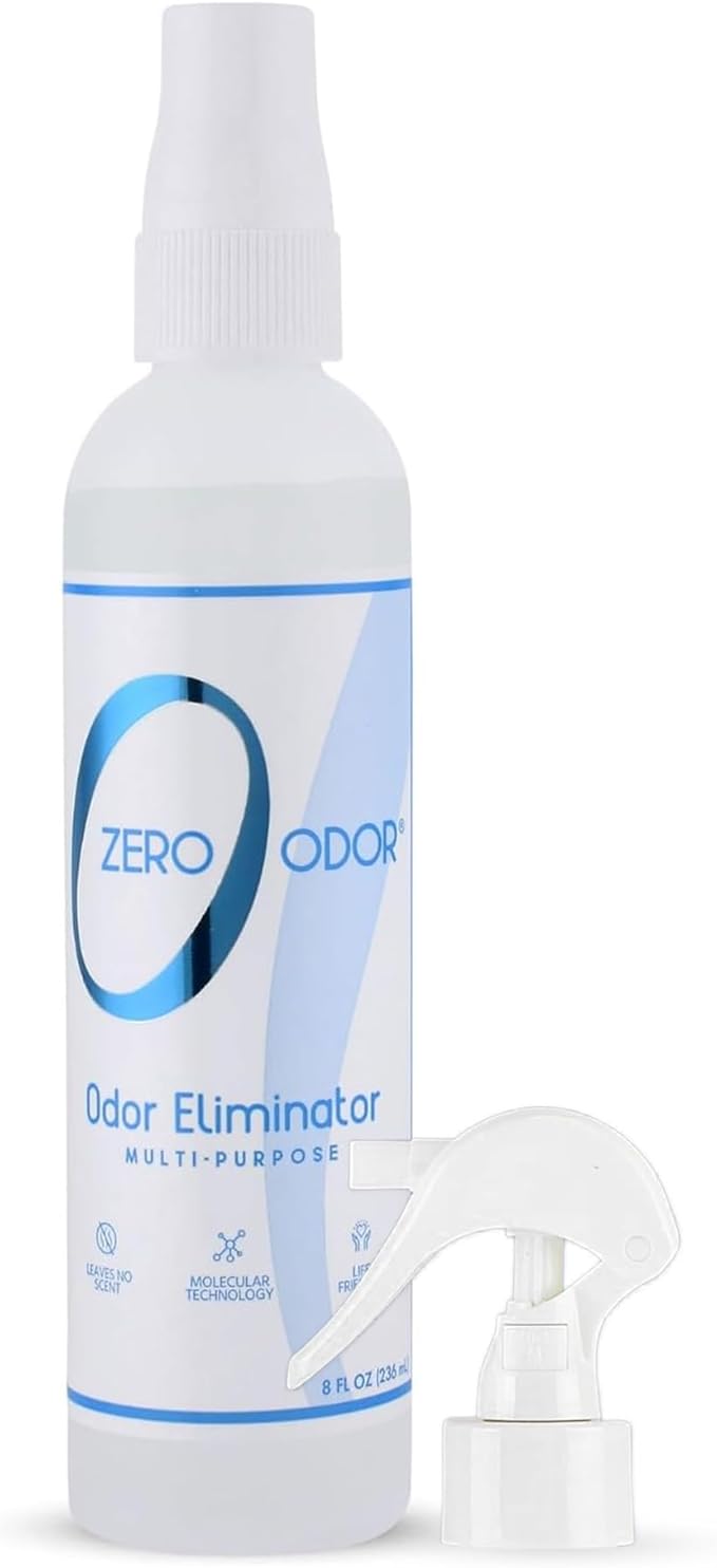 Zero Odor Multi-Purpose Odor Eliminator - Eliminate Air & Surface Odor – Patented Technology Best for Bathroom, Kitchen, Fabric, Closet- Smell Great Again, 8oz (Over 1000 Sprays)