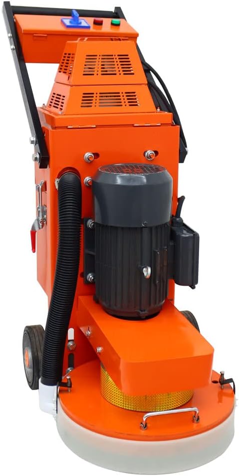 INTSUPERMAI Concrete Floor Polisher Hand-push Concrete Grinding Machine Cement Ground Grinder Floor Grinder Ground Polishing Machine for Restore New and Old Ground Vacuum Dust with Built-in Fan 220V