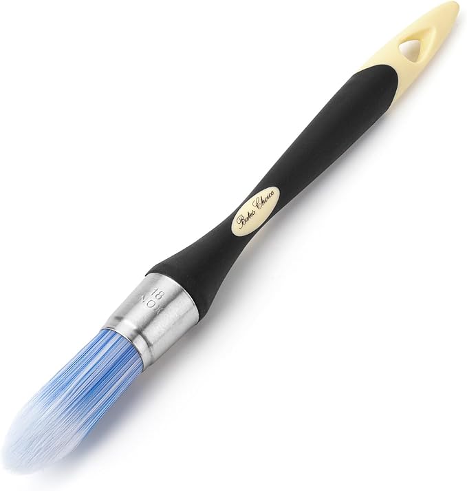 Bates- Trim Paint Brush, 0.75 Inch, Ergonomic Non-Slip Handle, Synthetic Bristles, Trim Brushes for Painting, Black & Cream