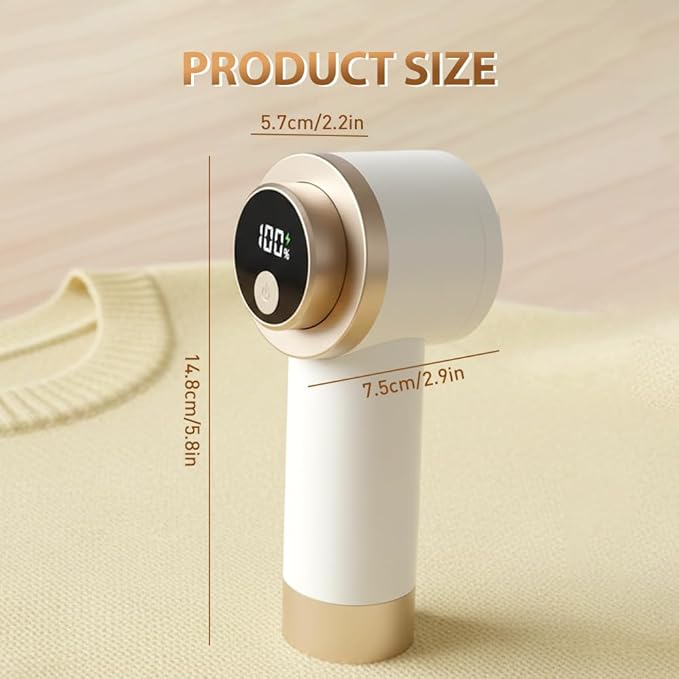 Rechargeable Fabric Shaver for Clothing with Smart LED Display, 2026 New 2 in 1 Suction and Shave Technology Clothes Shaver, Lint Shavers with 3 Speeds for Clothes, Couch, Furniture (A)
