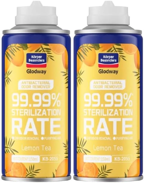 Glodway Air Refresher,Odor Eliminator Remover Spray,Odor Remover,Lemon Long-Lasting Scent For Home,Couch,Mattress,Furniture, bathroom,Fabrics & Trash,6 Ounce,2 pack
