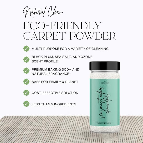 Home “Sea Mist” Carpet Powder & Room Spray Bundle – Cotton Blossom & Linen – Natural Carpet Deodorizer for Vacuuming, Fabric & Upholstery Freshener, Air & Linen Spray – Pet & Kid Safe