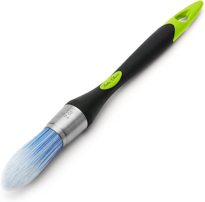 Bates- Trim Paint Brush, 0.75 Inch, Ergonomic Non-Slip Handle, Synthetic Bristles, Trim Brushes for Painting, Black & Lime Green