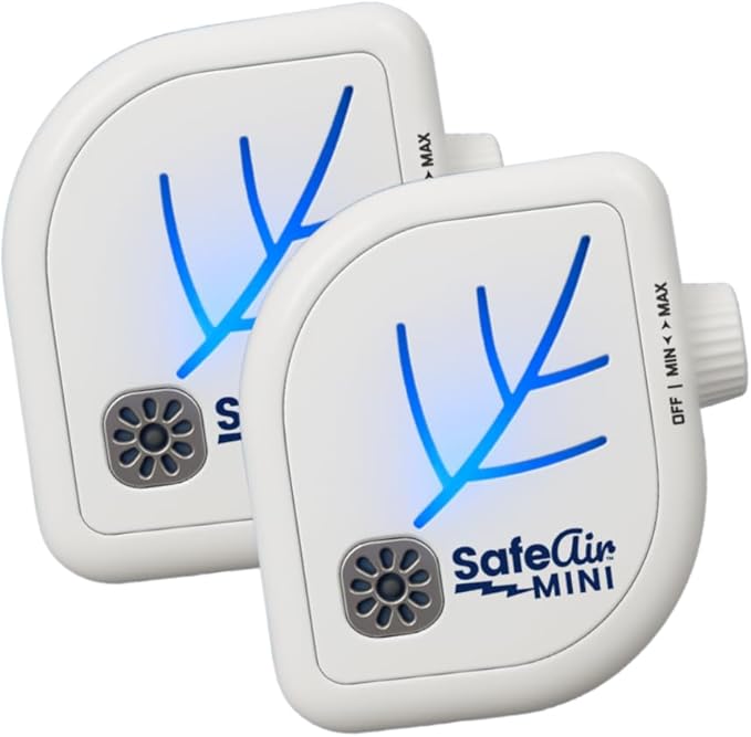 NEW Upgraded SafeAir® Mini Purifier | Ozone & Ionizer | Fresh Rain Smell | Covers 500 sq/ft | 8ft USB | Attacks Worst Pet Smells, Smoke, Mold | Filterless Tech | Home, Car, Office, Travel (2)