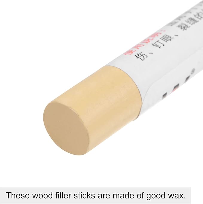 uxcell Wood Wax Filler Stick, Furniture Crayons Wooden Repair Wax Filler Stick Touch Up Wax Paint Pens for Scratches Holes Floor Laminate Tables Desks, Creamy Brown