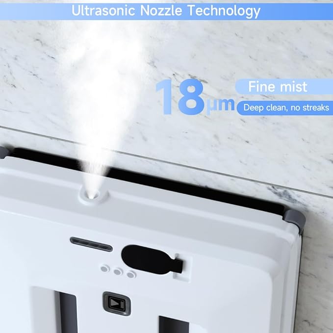 Window Cleaning Robot 3000Pa Suction, Auto Water Spray, Intelligent Path Planning,3 Modes,Remote Control&Safety Rope–Efficient Glass Cleaner for High-Rise/Frameless/Home Glass with Portable Case