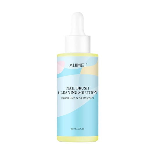 AIJIMEI Acrylic Nail Brush Cleaner Gel, Camellia Gel Nail Brushes Cleaner for Solid Gel Polish Brush Clean and Care Nail Brush Use for DIY and Salon (60ml-Camellia)