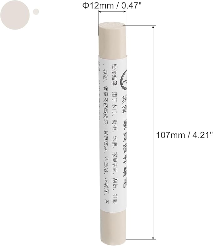 uxcell Furniture Repair Crayons, 3Pcs - Wood Wax Filler Stick, Furniture Markers Touch Up - for Scratches Holes Tables Desks Wooden Floors Cover Ups, Grey White Oak