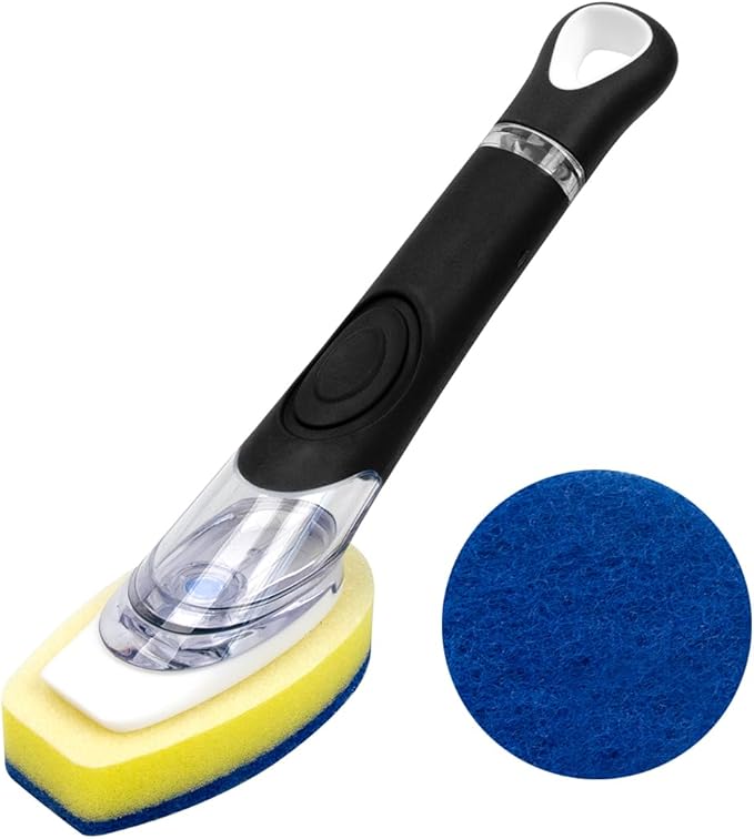 CELOX Dish Wand with Soap Dispenser, Dish Scrubber for Pans, Pots, Kitchen Sink Cleaning