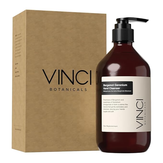 Bergamot Geranium Hand Cleanser | Gentle Exfoliating Hand Wash | Cleanses & Hydrates Skin | Made with Essential Oils | Cruelty, Vegan & Paraben Free | Sweet & Fresh Aroma | 500 ml