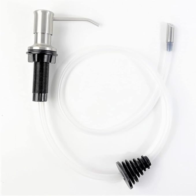Soap Dispenser for Kitchen Sink with Bonus Tube Extension Kit (Brushed Nickel)
