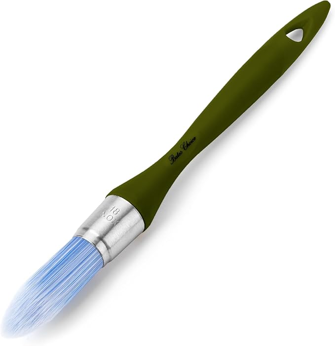 Bates- Trim Paint Brush, 0.75 Inch, Ergonomic Non-Slip Handle, Synthetic Bristles, Trim Brushes for Painting, Olive Color
