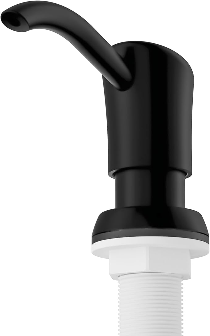 Karran SD45 Kitchen Soap Dispenser, Built-in Countertop Soap/Lotion Pump with 47" Extension Tube for Large Bottles, Dual Refill System, Commercial-Grade Durability Matte Black