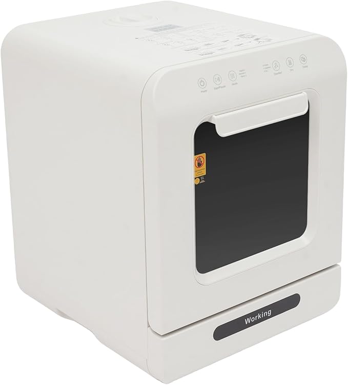 Countertop Dishwasher 800W Portable Compact Dishwasher with LED Display, 3 Wash Modes, 4L/135oz Water Consumption, Dual Water Supply, 360° Washing Dish Washer for Dorm, Apartment, RV 110V
