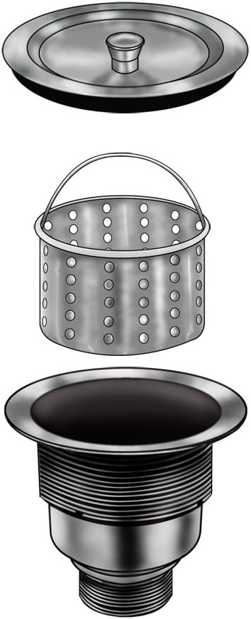 Ruvati Kitchen Sink Basket Strainer Drain Assembly - Stainless Steel - RVA1025