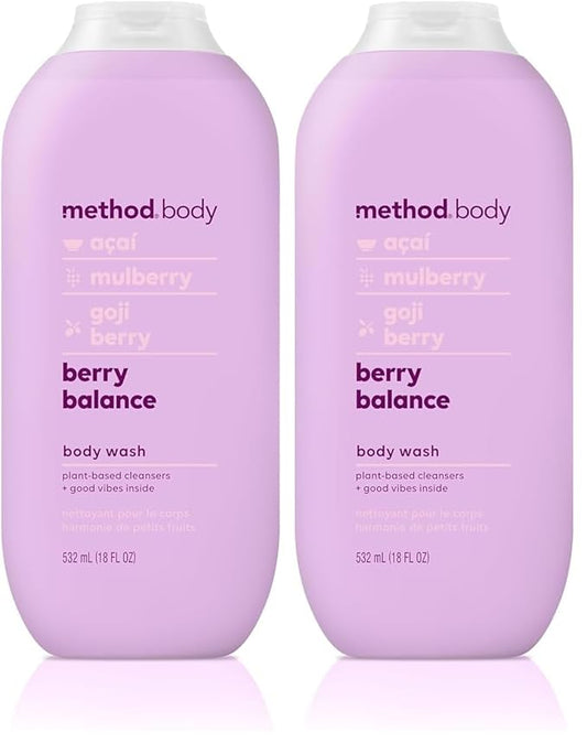 Method Body Wash, Berry Balance, Paraben and Phthalate Free, 18 oz (Pack of 2)