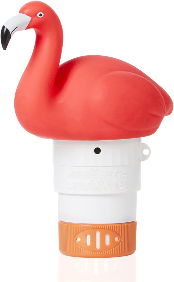 XY-WQ Flamingo Chlorine Floater for 1" Tab ONLY, Mini Floating Pool Chlorine Dispenser