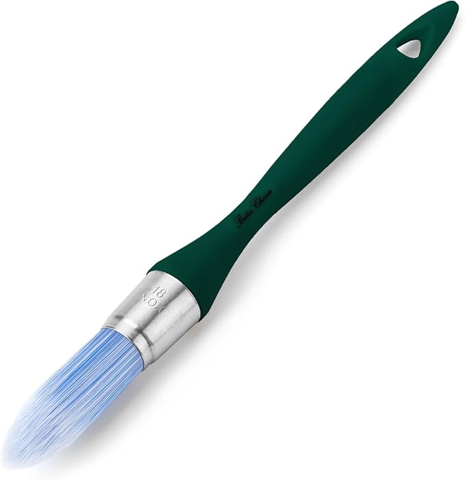 Bates- Trim Paint Brush, 0.75 Inch, Ergonomic Non-Slip Handle, Synthetic Bristles, Trim Brushes for Painting, Muted Teal Color