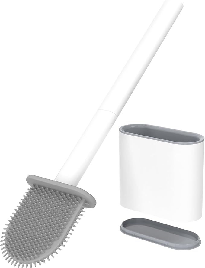 RV Toilet Bowl Brush by, Silicone Bristles, Wall-Mounted, Anti-Roll & Anti-Drip Design | Safe for RV Toilets, Travel Trailers, Campers | Durable & Easy to Clean | Made by RVers for RVers