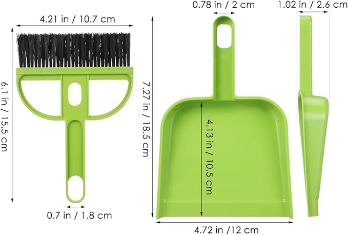 Healifty 12 Sets Dustpan Hand Broom and Shovel Small Broom and Dustpan Set for Desk Keyboard Pet - Portable Desktop Sweep Tools