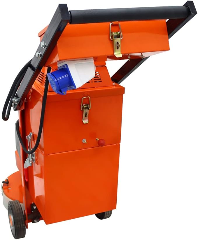 INTSUPERMAI Concrete Floor Polisher Hand-push Concrete Grinding Machine Cement Ground Grinder Floor Grinder Ground Polishing Machine for Restore New and Old Ground Vacuum Dust with Built-in Fan 220V
