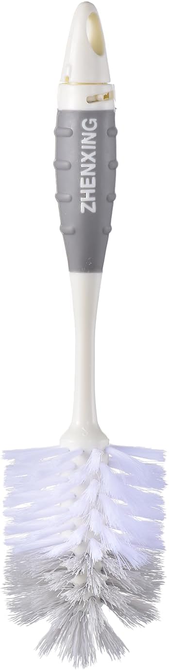Baby Bottle Brush Set, Long Handle Durable Sponge & Nipple Brush, BPA-Free for Cleaning Sippy Cups, Straws, Small Narrow Baby Bottles and Pacifiers，Grey