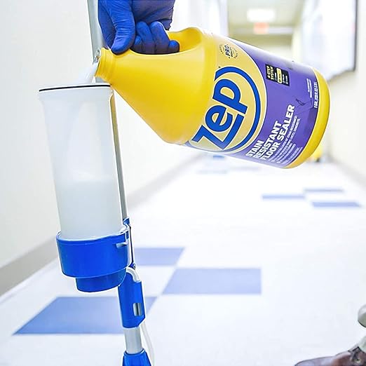 Zep Stain Resistant Floor Sealer - 1 Gallon (Case of 4) ZUFSLR128 - Durable, Long-Lasting Sealer Enhances Gloss, Polish Longevity and Stain Resistance on Vinyl (VCT), Concrete, Rubber and Tile Floors