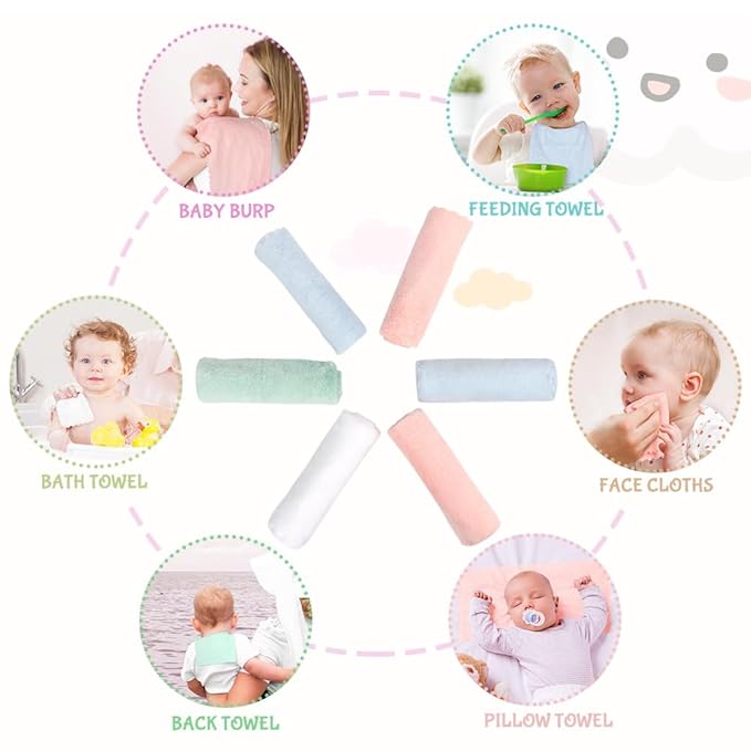 Orighty Burp Cloths, Super Soft & Highly Absorbent Coral Fleece, 20 x 10 Inch Gentle & Large Burp Rugs for Baby Sensitive Skin - Burping Cloths for Newborn Essential, 16 Pack