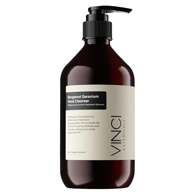 Bergamot Geranium Hand Cleanser | Gentle Exfoliating Hand Wash | Cleanses & Hydrates Skin | Made with Essential Oils | Cruelty, Vegan & Paraben Free | Sweet & Fresh Aroma | 500 ml