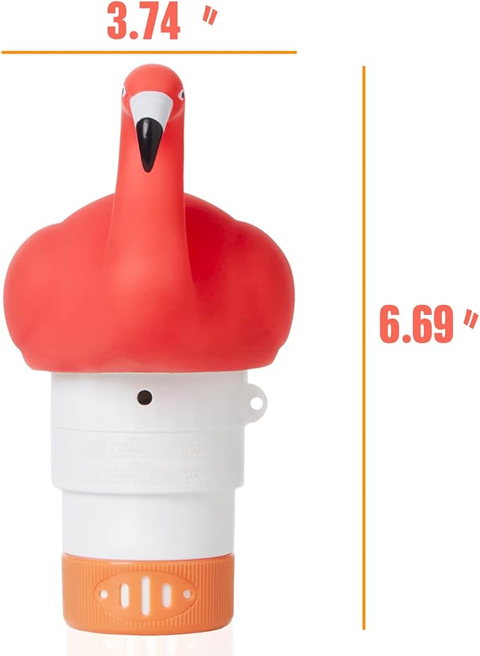 XY-WQ Flamingo Chlorine Floater for 1" Tab ONLY, Mini Floating Pool Chlorine Dispenser