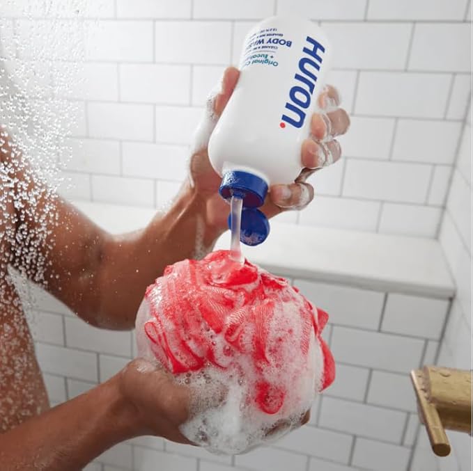 Huron Men’s Body Wash – Moisturizing Cleanser with Vitamin E, Coconut Oil & Witch Hazel | Sea Salt Scent | Deodorizes & Helps Reduce Skin Irritation | Vegan, Sulfate-Free, Cruelty-Free – 12.2 fl oz