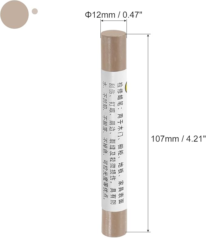 uxcell Furniture Repair Crayons, 3Pcs - Wood Wax Filler Stick, Furniture Markers Touch Up - for Scratches Holes Tables Desks Wooden Floors Cover Ups, Fresh Weave Brown