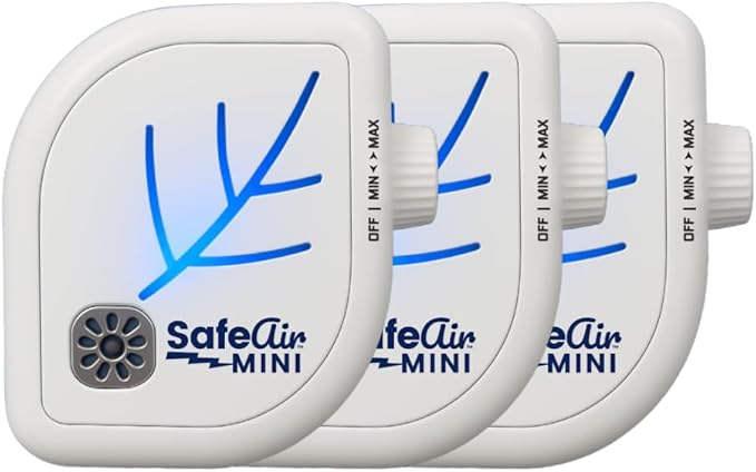 NEW Upgraded SafeAir® Mini Purifier | Ozone & Ionizer | Fresh Rain Smell | Covers 500 sq/ft | 8ft USB | Attacks Worst Pet Smells, Smoke, Mold | Filterless Tech | Home, Car, Office, Travel (3)