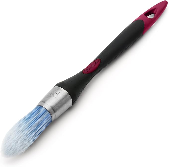 Bates- Trim Paint Brush, 0.75 Inch, Ergonomic Non-Slip Handle, Synthetic Bristles, Trim Brushes for Painting, Black & Dusty Rose