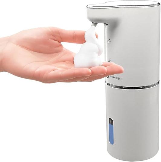 JetFoam Automatic Foam Soap Dispenser - Touchless Electric Soap Dispenser, USB-C Rechargeable, Adjustable Foam Levels, 10 oz Countertop Hands-Free Soap Pump for Bathroom & Kitchen