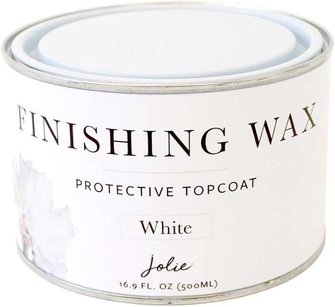 Jolie Finishing Wax - Protective topcoat Paint - Use on interior furniture, cabinets, walls, home decor and accessories - Odor-Free, Non-Hazardous - White - 500ml